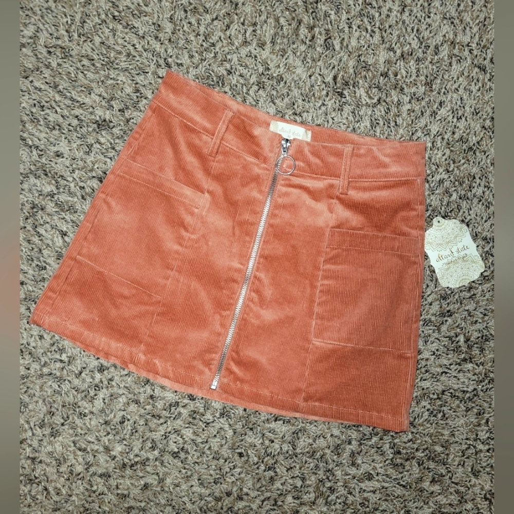 Orange Corduroy Skirt